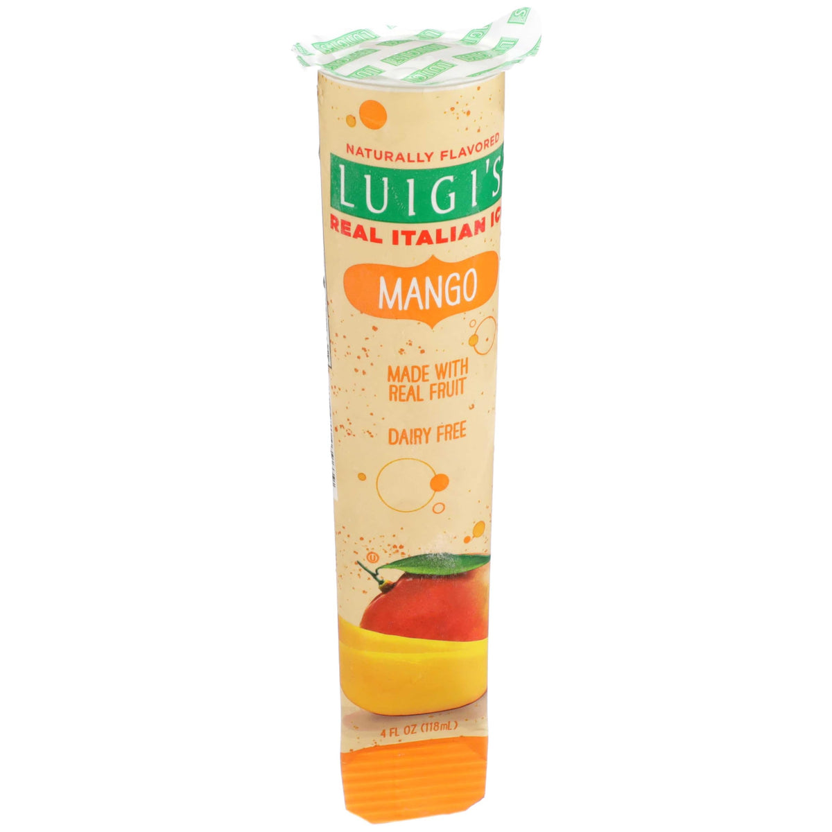 Luigis Real Italian Ice Mango Squeeze Tube by J and J Snack Foods – 4 ounces, Pack of 24