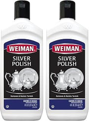 Weiman Silver Polish and Cleaner - 8 Ounce - Clean Shine and Polish Safe Protective Prevent Tarnish- Pack of 2