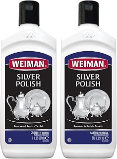 Weiman Silver Polish and Cleaner - 8 Ounce - Clean Shine and Polish Safe Protective Prevent Tarnish- Pack of 2