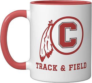 Carlisle High School Blue Aces Track & Field Ceramic Mug, Red/White, 11oz