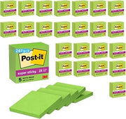 Post-it Super Sticky Notes 654-5SSLE, 3 in x 3 in, Limeade, 24 Pack