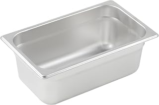 Winco 4.6 qt 4" Silver 1/4 Size Stainless Steel Steam Table Pan (Set of 48)