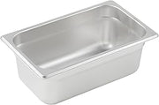 Winco 4" Silver 1/4 Size Metal Steam Table Pan, Deep (Set of 48)