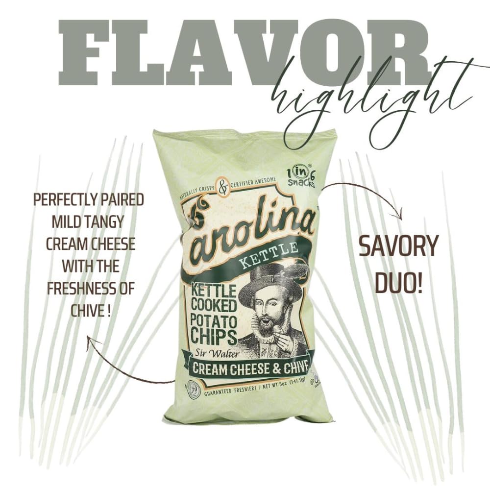 Chips | Kettle Cooked Potato Chips | Kosher - Gluten Free Chips Fit For Healthy School Snacks | With Irresistible Crunch and Bold Flavor - Cream Cheese & Chives (Case of 20 x 2