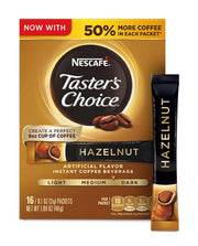 Nescafé, Taster's Choice, Instant Coffee Beverage, Hazelnut, 16 Packets, 0.1 oz (3 g) Each - 2pc by Nescafe – 0.11 Ounce (Pack of 16), Pack of 2
