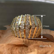 Round CZ Channel Setting Wide Ring for Women Gold Color by Generic – 7, Brass, Gold Color, Model A292_7