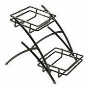 Buffet Stand 2-Tier Rectangular Flint Metal - 9 3/4 L x 13 1/2'W x 9 1/2 H by HUBERT – Metal, Model 688640139139