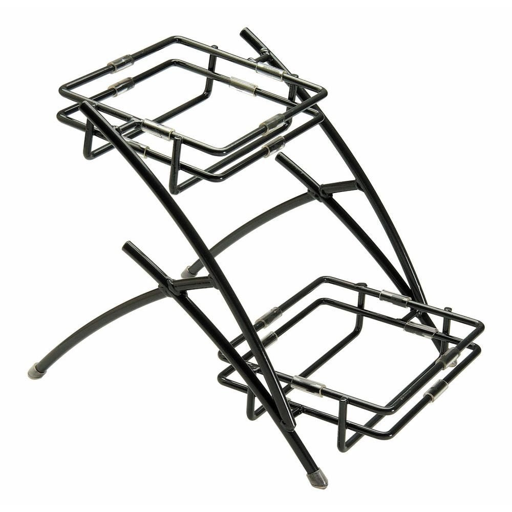 Buffet Stand 2-Tier Rectangular Flint Metal - 9 3/4 L x 13 1/2'W x 9 1/2 H by HUBERT – Metal, Model 688640139139