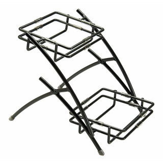 Buffet Stand 2-Tier Rectangular Flint Metal - 9 3/4 L x 13 1/2'W x 9 1/2 H by HUBERT – Metal, Model 688640139139