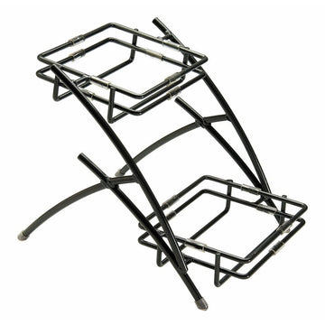 Buffet Stand 2-Tier Rectangular Flint Metal - 9 3/4 L x 13 1/2'W x 9 1/2 H by HUBERT – Metal, Model 688640139139