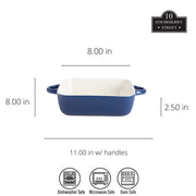 10 Strawberry Street Blue / 10" & 8" / Square Bake & Serve Sets