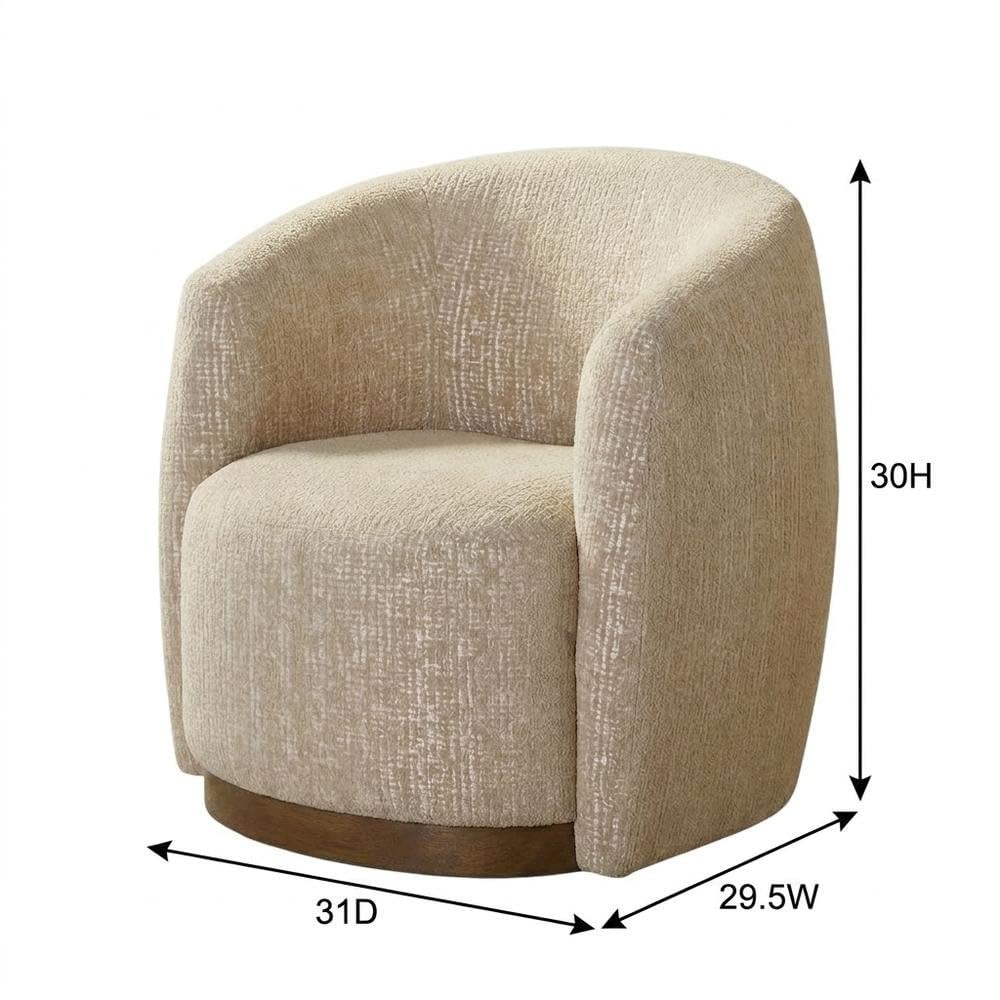 Beige Sand Dollar Swivel Accent Chair for Living Room by Starlight Canyon Home – 100% Polyester (S), Beige