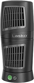 Lasko 12" Twist-Top™ 3-Speed Portable Tower Table Fan Widespread Oscillation for Bedroom, Office, Black, 4911