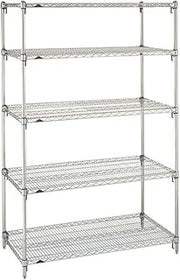 METRO 5A367C Super Adjustable Super Erecta 5-Tier Industrial Wire Shelving Starter Unit, Chrome, 18" x 60" x 74"
