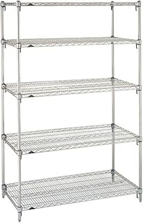 METRO 5A367C Super Adjustable Super Erecta 5-Tier Industrial Wire Shelving Starter Unit, Chrome, 18" x 60" x 74"