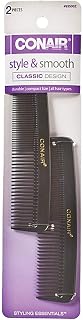 Conair Hard Rubber Pocket and Barber Comb 2 ea