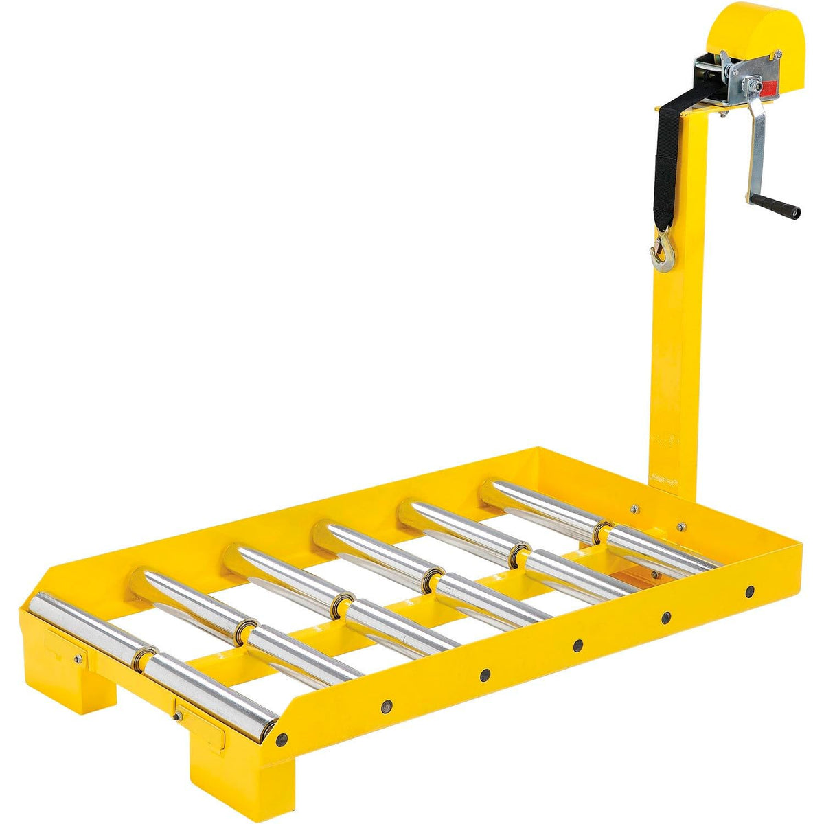 Forklift Battery Transfer Platform by Global Industrial – 45"L x 33"W x 9"H, Alloy Steel, Yellow, Model 241957