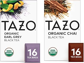 TAZO Tea Bags, Regenerative: Chai Organic Black Tea, & Organic Earl Grey 16CT (1ea) (Variety Pack)