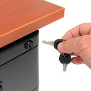 60" W x 24" D x 30" H Office Pedestal Desk with 3 Drawers by Global Industrial – 60"W x 24"D x 30"H, steel, Maple, Model 670073CH