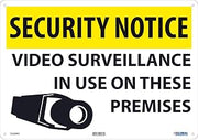 Global Industrial Security Notice Video Surveillance in Use Sign, 14x20, Rigid Plastic