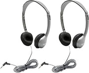 HamiltonBuhl HECMS2L-2 Personal Stereo Headphones Leatherette Ear Cush W/O Volume, 2/Pack