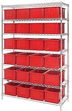 Wire Shelving With (24) 6"H Grid Container Blue, 60x24x74