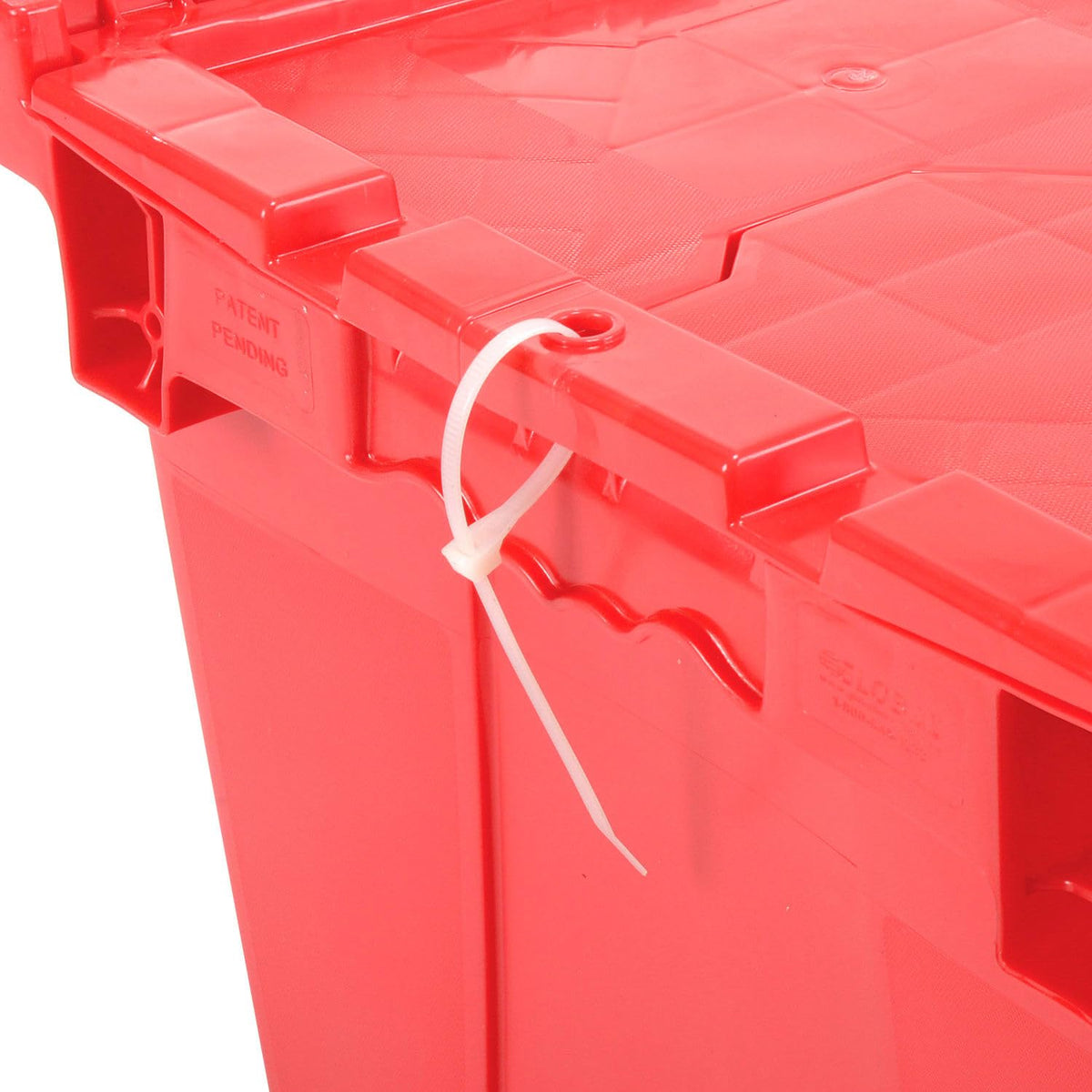 Plastic Distribution Container With Hinged Lid by Global Industrial – 21-7/8x15-1/4x12-7/8, 1.7 cubic_feet, Plastic, Red, Model DC-2115-12RED