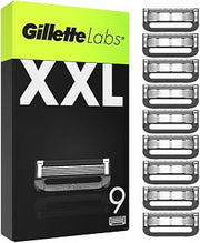 Gillette Labs Shaver Refills for Men - 9 Pack - Autoptic Shaver Refills with 5 Best Brand Blades, Exfoliating Bar for a Smooth and Effective Shave - Sleeve Compatible