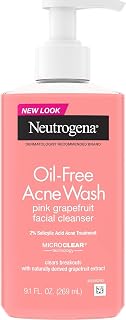 Neutrogena Oil Free Pink Grapefruit Acne Face Wash, 9.1 fl oz