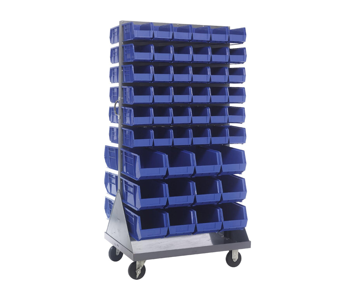 QUANTUM STORAGE SYSTEMS Blue / 10-7/8" x 5-1/2" x 5" & 14-3/4" x 8-1/4" x 7" (Bin Size) / 1 Open Storage Bins