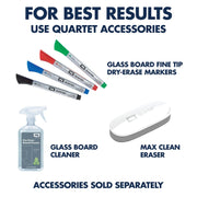 Glass Desktop Notepad by Quartet – 9 in. x 6 in. / 2-pack, Tempered Glass, White, Pack of 2, Model GDP96