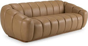 Ekwok - Modern Tan Leather Sofa