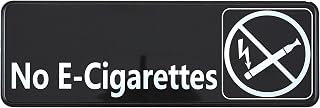 Winco 9" x 3" Black No E-Cigarettes Sign | Universal message, Great for Facility Signage, Staff Areas, Restrooms and Compliance Notices