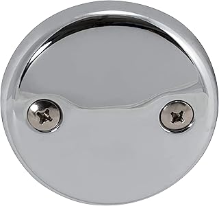 2-Hole Bathtub Overflow Face Plate with Screws, Chrome Finish, 35245