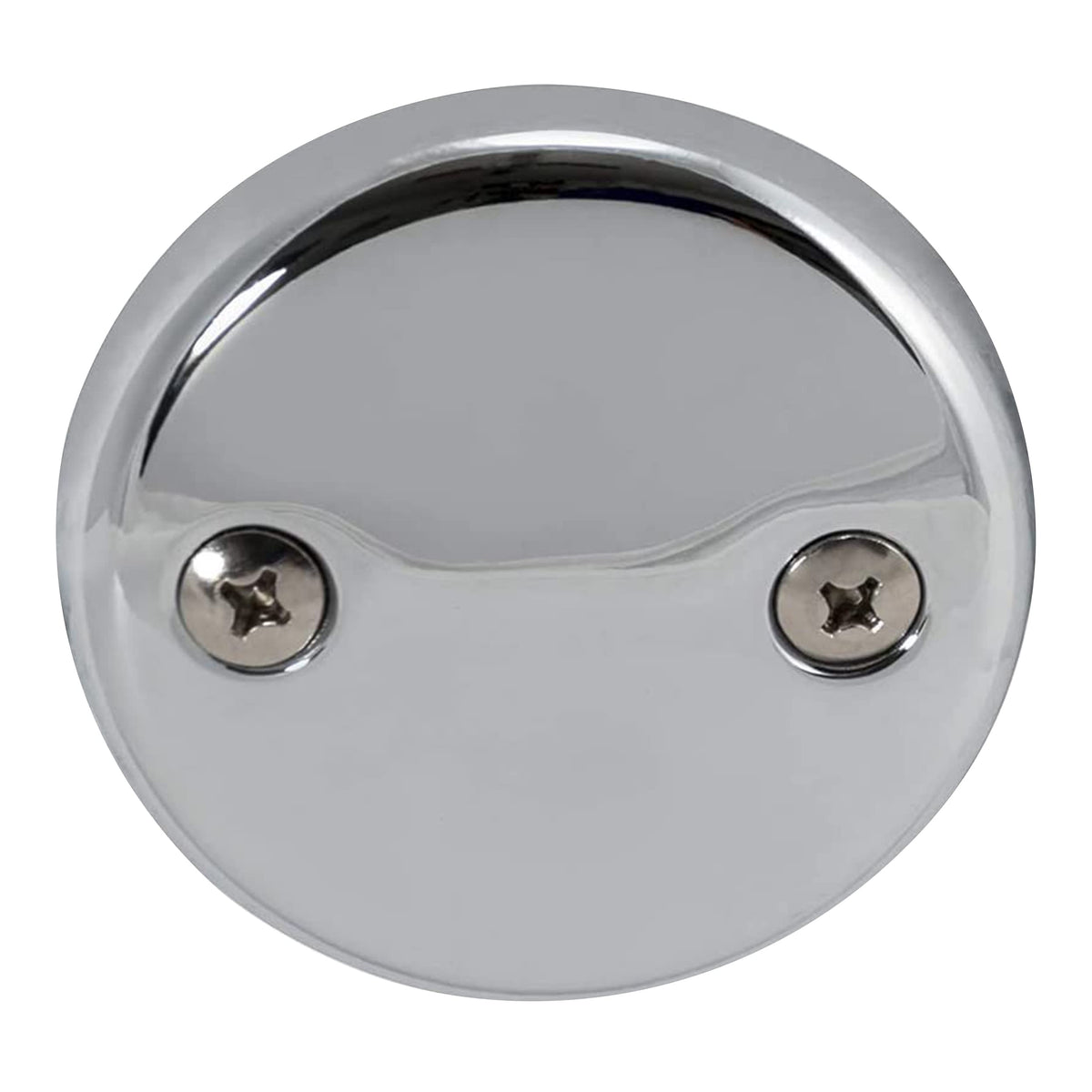 2-Hole Bathtub Overflow Face Plate with Screws by EZ-FLO – 3-1/8 in., Zinc, Chrome, Model 35245