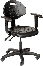 Interion Polyurethane Task Chair with Adjustable Arms, Black