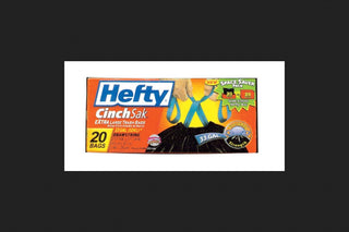 CinchSak 33 Gal. Extra Large Trash Bags with Drawstring 20 ct (Pack of 6) by Hefty – 1 Count (Pack of 6), 33.0 gallons, Plastic, Black, Pack of 6