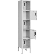 Global Industrial 5-Tier 5 Door Clear View Locker – Digital Lock, 12" Wx18 Dx66 H, Gray, Unassembled
