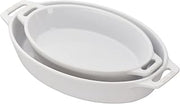 STAUB Ceramic Oval Baking Dish Set, 2-piece, White