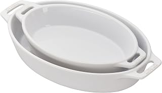STAUB Ceramic Oval Baking Dish Set, 2-piece, White