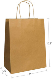Prime Time 8 x 5 x 10 in. Kraft Paper Bags44; Natural by PTP BAGS – Inches, Cardboard, Pack of 44, Model NK8510