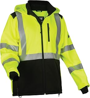 Ergodyne GloWear 8353 Lightweight Softshell Jacket, Fleece Lined, Hi Visibility, Reflective Safety Jackets