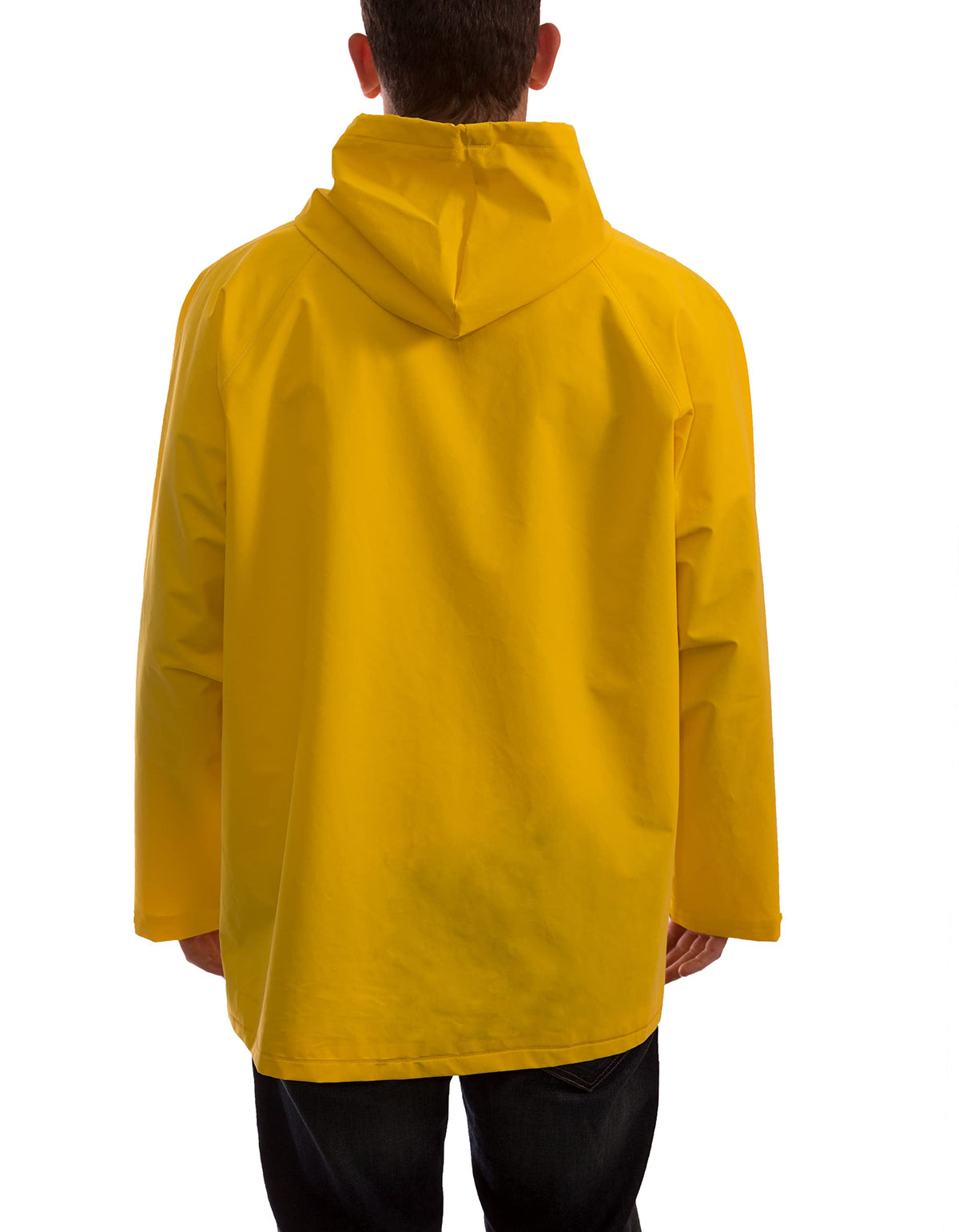 .LG .35mm PVC/Polyester Storm Fly Front Jacket with Attached Hood by TINGLEY – Large, Polyvinyl Chloride (PVC), Yellow, Model J53107