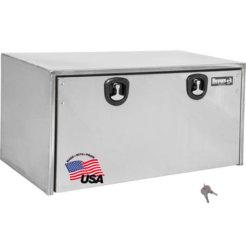Buyers Products Polished Stainless Steel Underbody Truck Box with Lockable T-Handle Latch by Buyers Products Company – 18x18x48 inches, Stainless Steel, Silver, Model 1702610