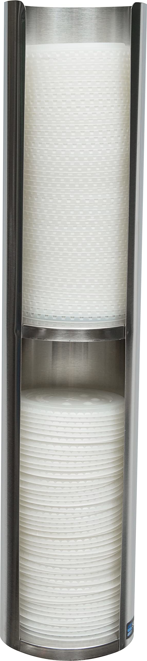 Lid Dispenser Wall-Mounted by San Jamar – 24-46oz, 46.0 fluid_ounces, Stainless Steel, Stainless, Model L3502