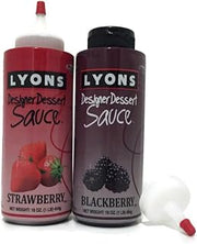 Lyons Designer Dessert Sauces Bundle (Strawberry and Blackberry) with 2 Applicator Tips