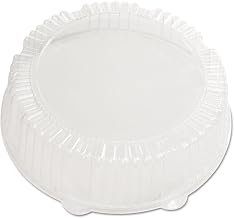 CaterLine Plastic Round Catering Tray Dome Lid, 12-Inch Diameter x 2.75-Inch Height, Clear (25-Count)