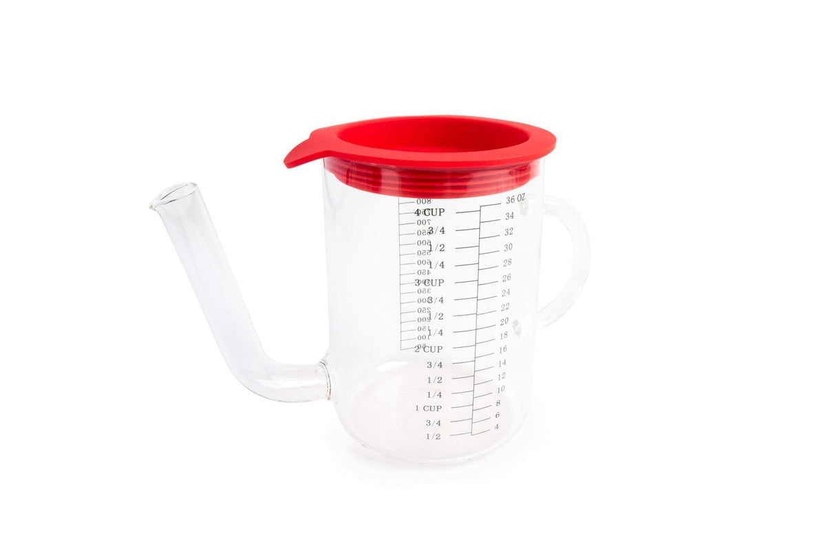 Fox Run Gravy Fat Separator, 4 Cup Glass With Strainer Lid