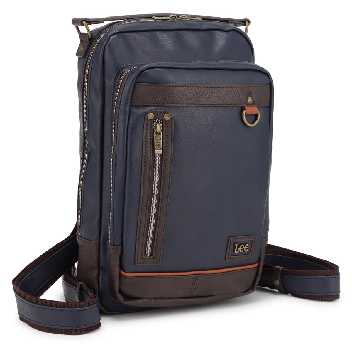 320-3151-03 Men's Body Bag by Lee – One Size, ポリウレタン (PU), Navy, Model lee3151-zai-navy
