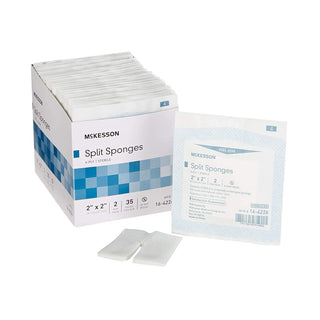 Performance Plus Gauze Iv Sponge 6Ply Sterile 2"X2" -35 Packs of 2 - Model by McKesson – 2 Count (Pack of 25), Rayon, White, Model 16-4226